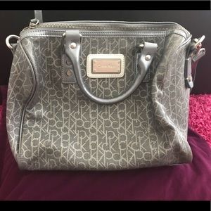 Calvin Klein silver gray bag silver hardware